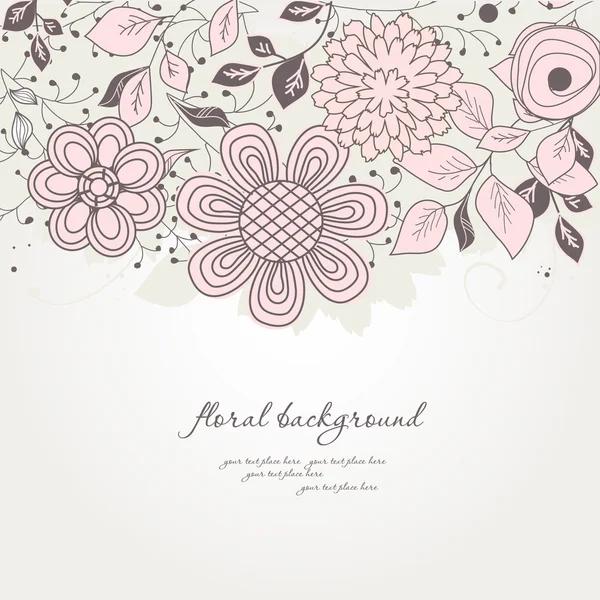 Vintage background with abstract flowers — Stock Vector