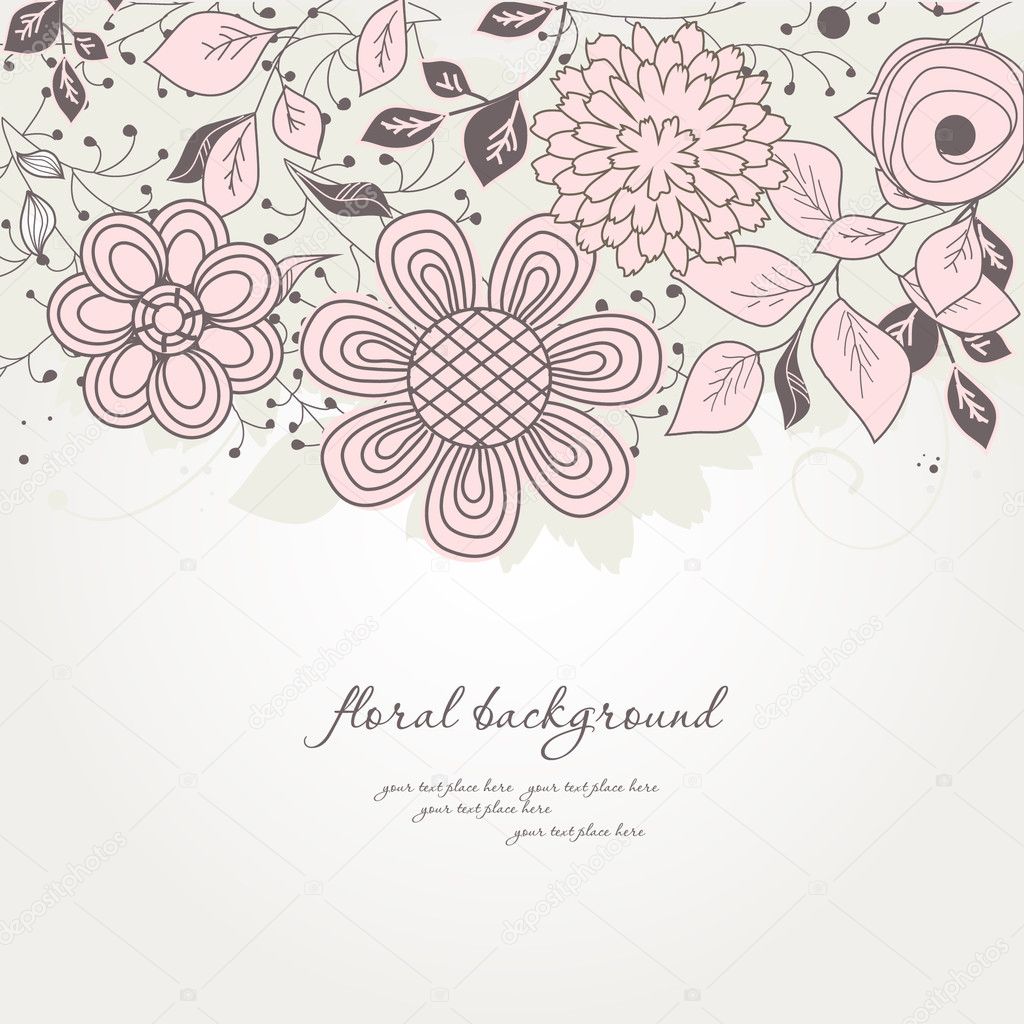 Vintage background with abstract flowers
