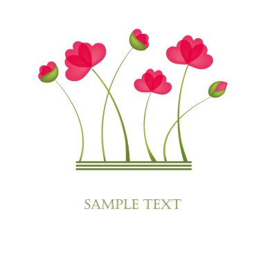 Spring card with poppies. clipart