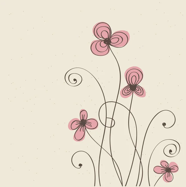 抽象的な花とビンテージ背景 — ストックベクタ