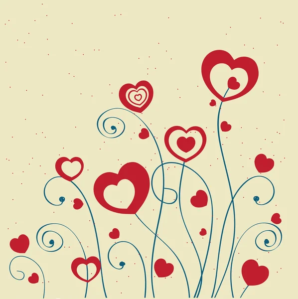 あなたのテキストのための心と場所でバレンタイン カード. — ストックベクタ