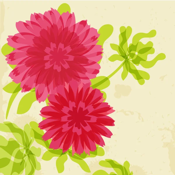 Chrysanthemen auf Grunge-Hintergrund — Stockvektor