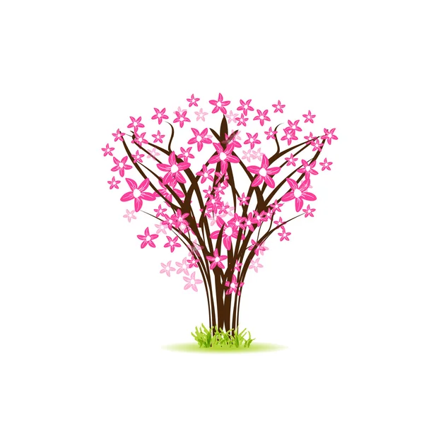 Вишневе дерево. Весняна векторна картка — стоковий вектор