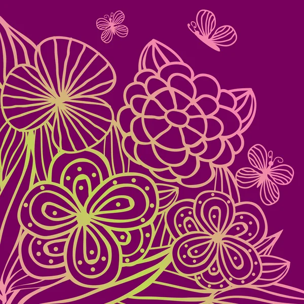 Χαριτωμένα πολύχρωμα λουλούδια. κάρτα του Αγίου Βαλεντίνου διάνυσμα. — Διανυσματικό Αρχείο