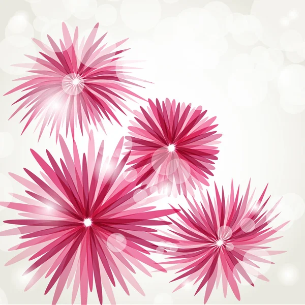Chrysanthemums on grunge background — Stock Vector