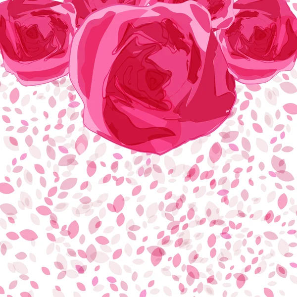 Rosas rosadas, fondo floral vintage — Vector de stock
