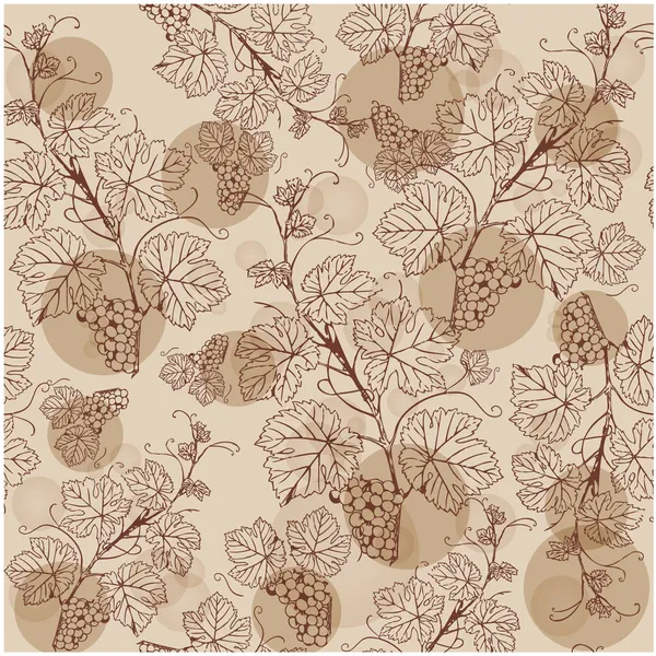 Vintage naadloze patroon met druiven branch — Stockvector