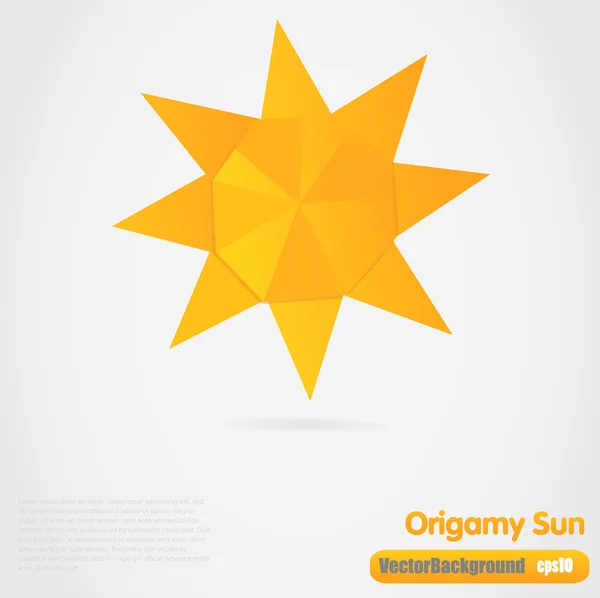 Illustrazione vettoriale del sole origami di carta — Vettoriale Stock