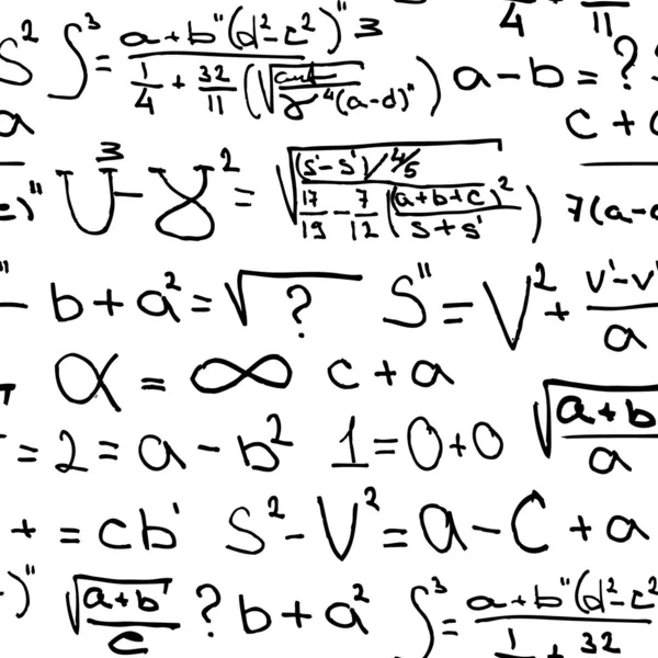 Patrón inconsútil vintage con tablas escolares y fórmulas matemáticas — Vector de stock