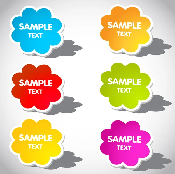 Kleurrijke vector stickers voor uw tekst — Stockvector