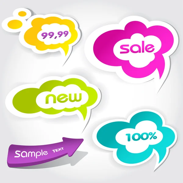 Colorful vector stickers for your text — Stock Vector