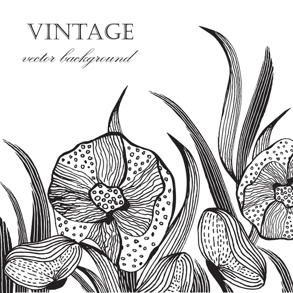 Fundo vintage com flores abstratas —  Vetores de Stock