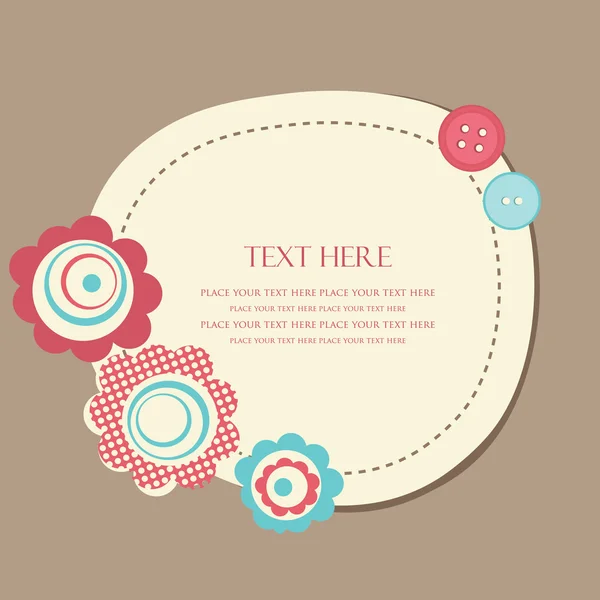 Hand drawn vector illustration with flowers and place for text. — Stock Vector