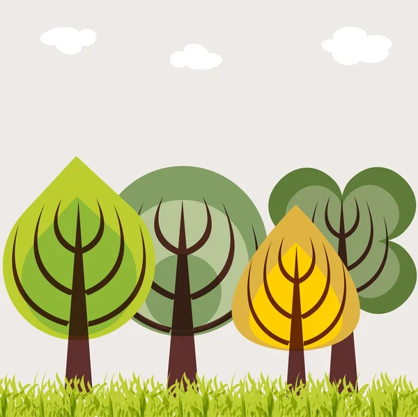 4 sezon koncepcji drzewa — Wektor stockowy