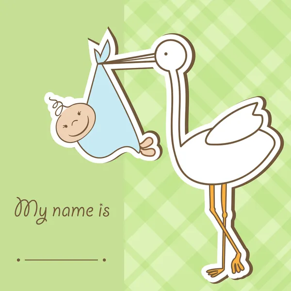 Bebek kız duş kartı ile sevimli zürafa — Stok Vektör