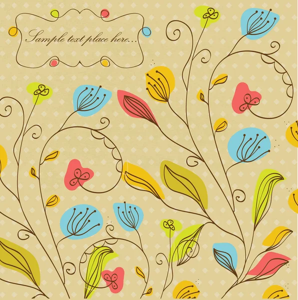 Vintage background with abstract flowers — Stock Vector
