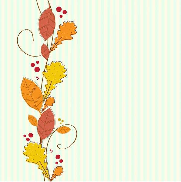 葉と果実を持つ秋のベクトルの背景 — ストックベクタ