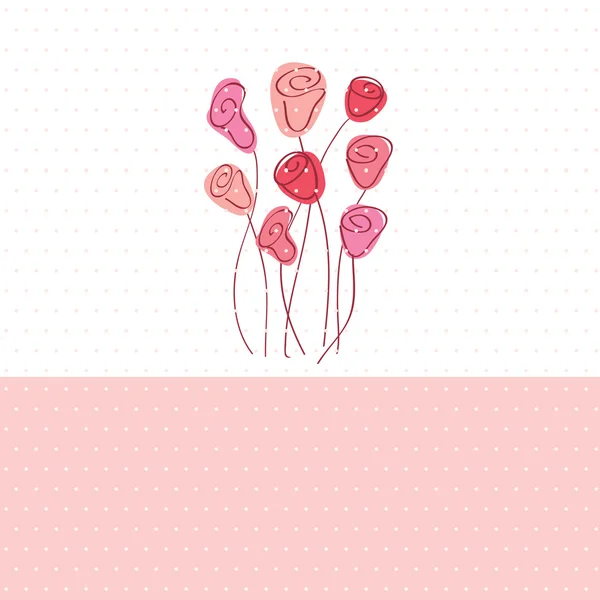 Vintage blommig kort med rosa lily — Stock vektor
