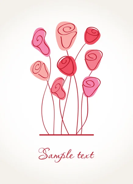 Εκλεκτής ποιότητας floral κάρτα με ροζ κρίνος — Διανυσματικό Αρχείο
