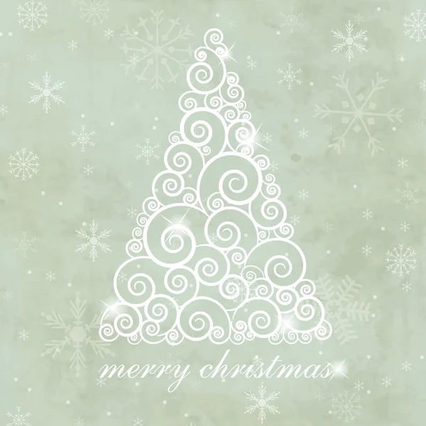 Χριστουγεννιάτικο δέντρο στο παρασκήνιο. κάρτα διακοπών — Διανυσματικό Αρχείο