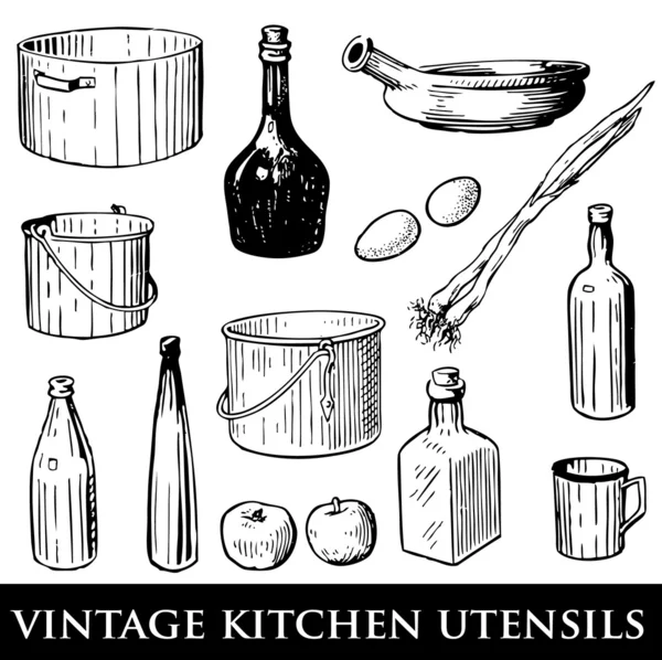 复古餐厅菜单设计与手工绘制的插图的泛洋葱 — 图库矢量图片