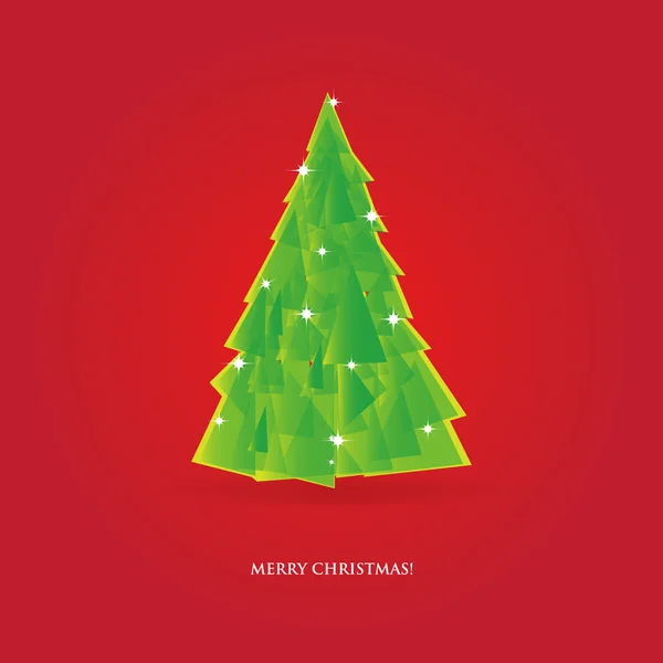 Árvore de Natal no fundo. Cartão de férias —  Vetores de Stock