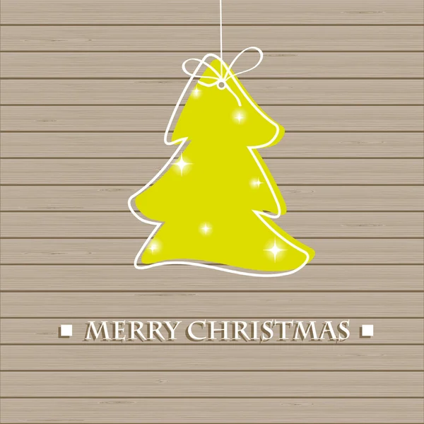 Árvore de Natal no fundo. Cartão de férias — Vetor de Stock