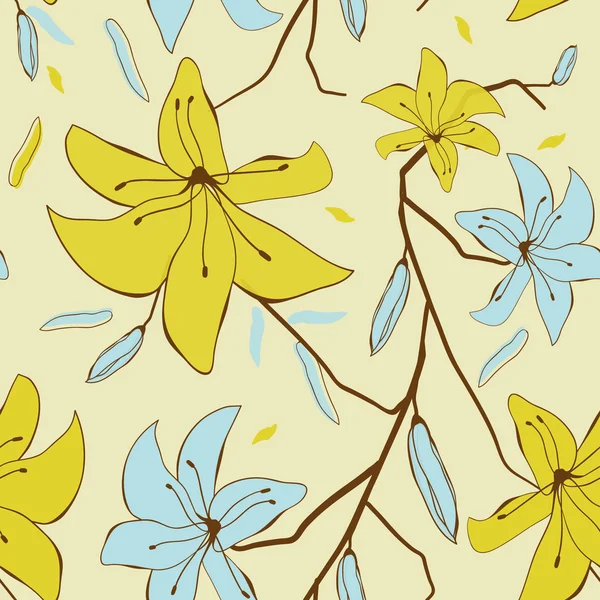 Fond avec des fleurs abstraites — Image vectorielle