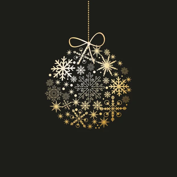 与球和雪花的可爱圣诞卡片。 — 图库矢量图片