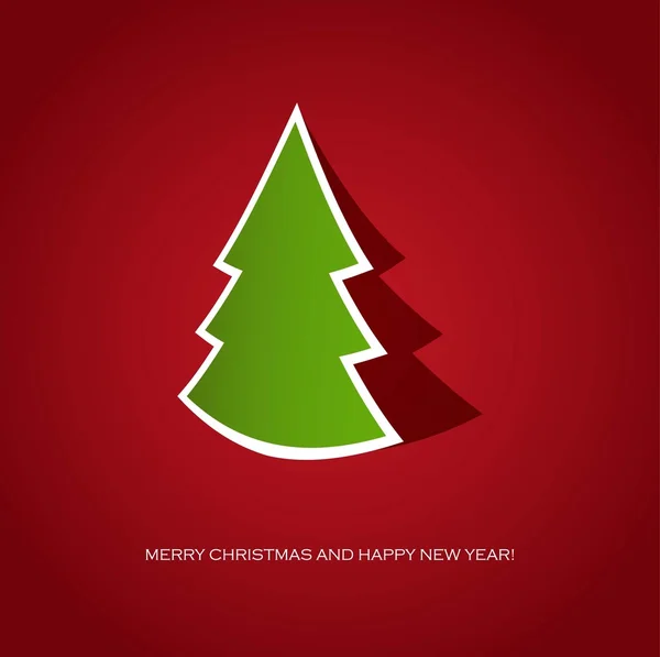 Karácsonyfa a háttérben. Üdvözlőlap-ünnep — Stock Vector