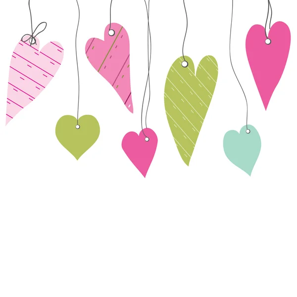 Tarjetas de San Valentín con corazones y lugar para tu texto . — Archivo Imágenes Vectoriales