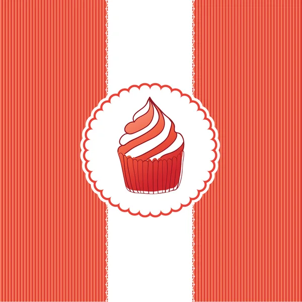Verjaardag card met schattige cupcake — Stockvector