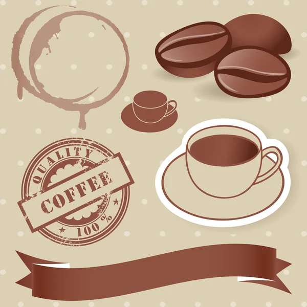 Café. Elementos para el diseño. Ilustración vectorial — Archivo Imágenes Vectoriales