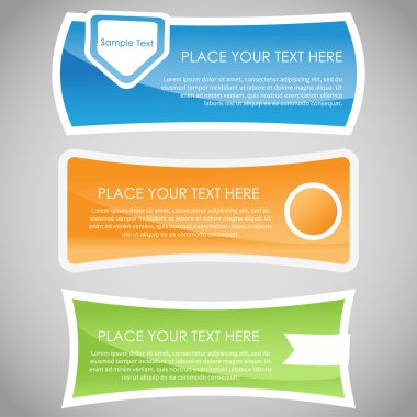 Set of colorful glossy banners clipart