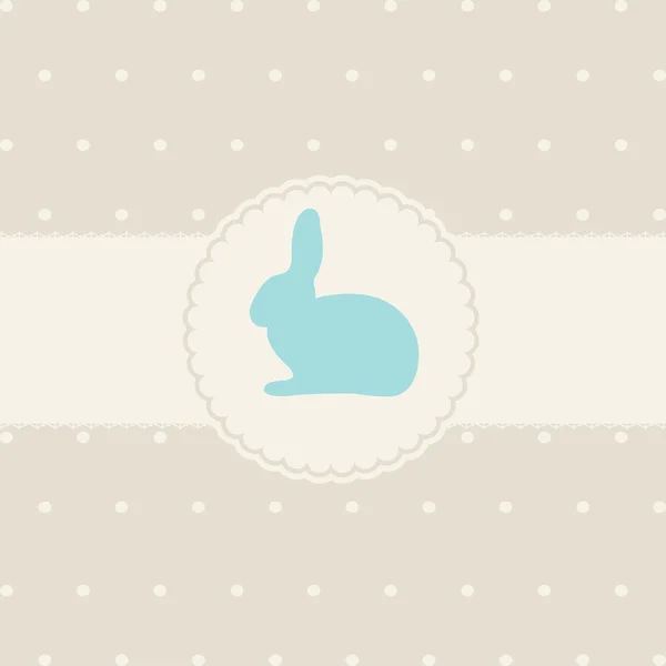 Påskkort med söta kaninen — Stock vektor