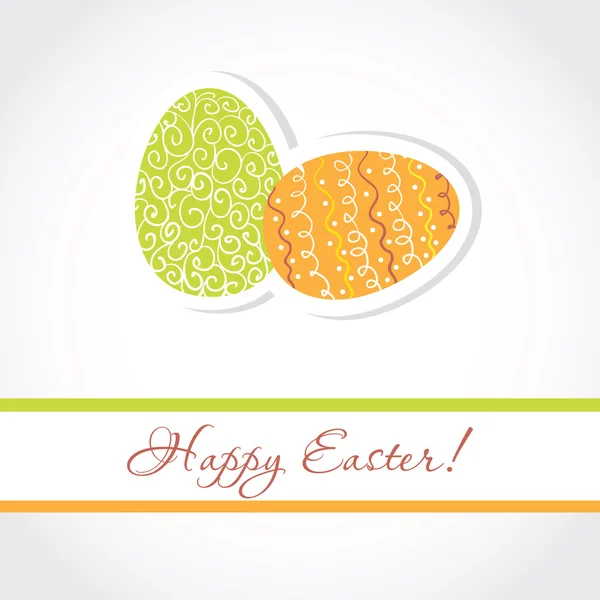 Bannière de Pâques avec trois œufs multicolores — Image vectorielle