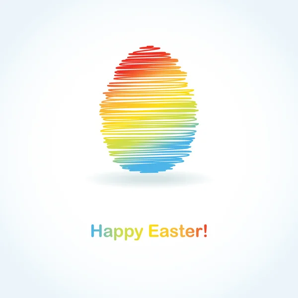 Abstract easter card with cute rainbow egg — Stock Vector