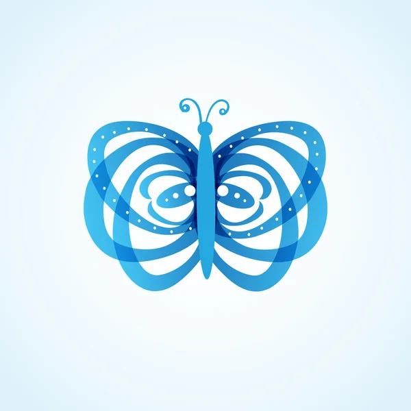 Beautiful abstract blue butterfly — Stock Vector