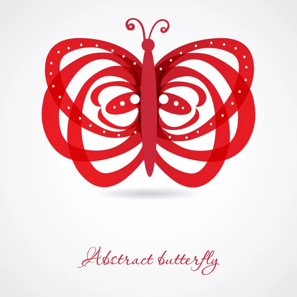 Gyönyörű absztrakt piros pillangó — Stock Vector