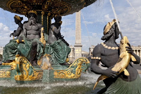 Fountain at Concorde in Paris Stock Image