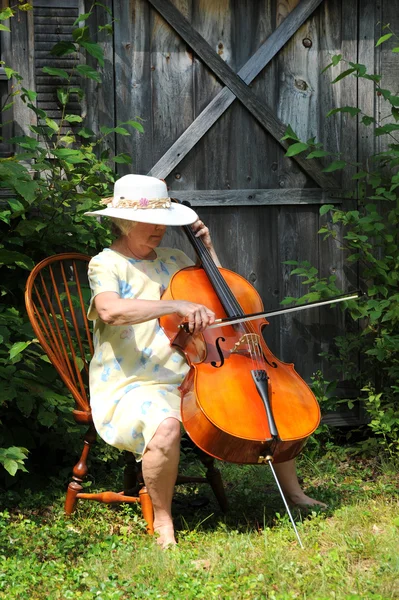 Violoncellista donna . — Foto Stock
