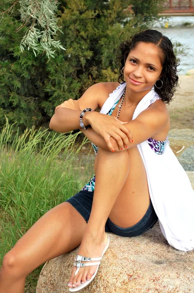 Afro-amerikai női szépség. — Stock Fotó