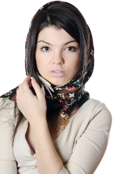 一条围巾，穆斯林在美丽的女孩 — 图库照片