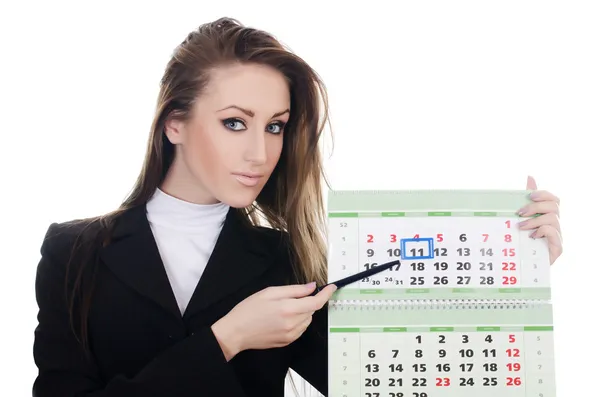 Affärskvinna med kalender — Stockfoto