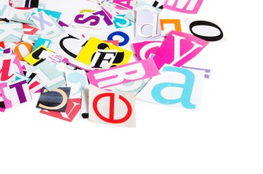 The letters which have been cut out from newspapers clipart