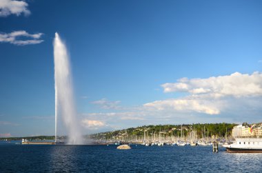 Switzerland, Geneva, view of Lake Geneva and the city clipart