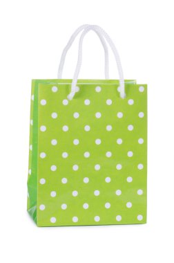 Bright gift bag isolated on white clipart