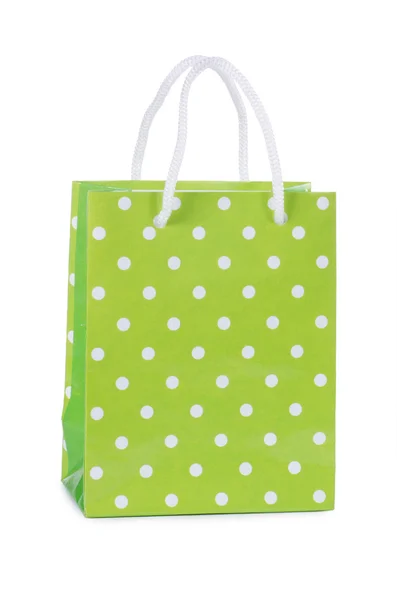 Bright gift bag isolated on white — Stock Photo, Image