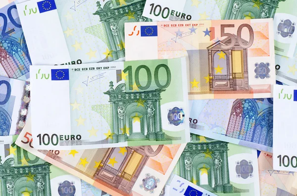 Banconote in euro come sfondo, primo piano — Foto Stock