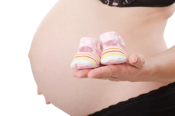 Mujer embarazada con vientre hermoso —  Fotos de Stock